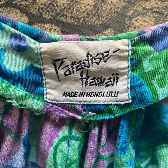 Vintage 50s Paradise Hawaii MuuMuu Blue Size 6-8 - Picture 6 of 7